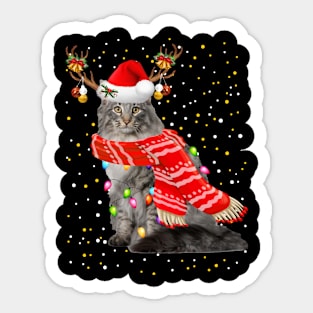 Siberian Cat Christmas Sticker